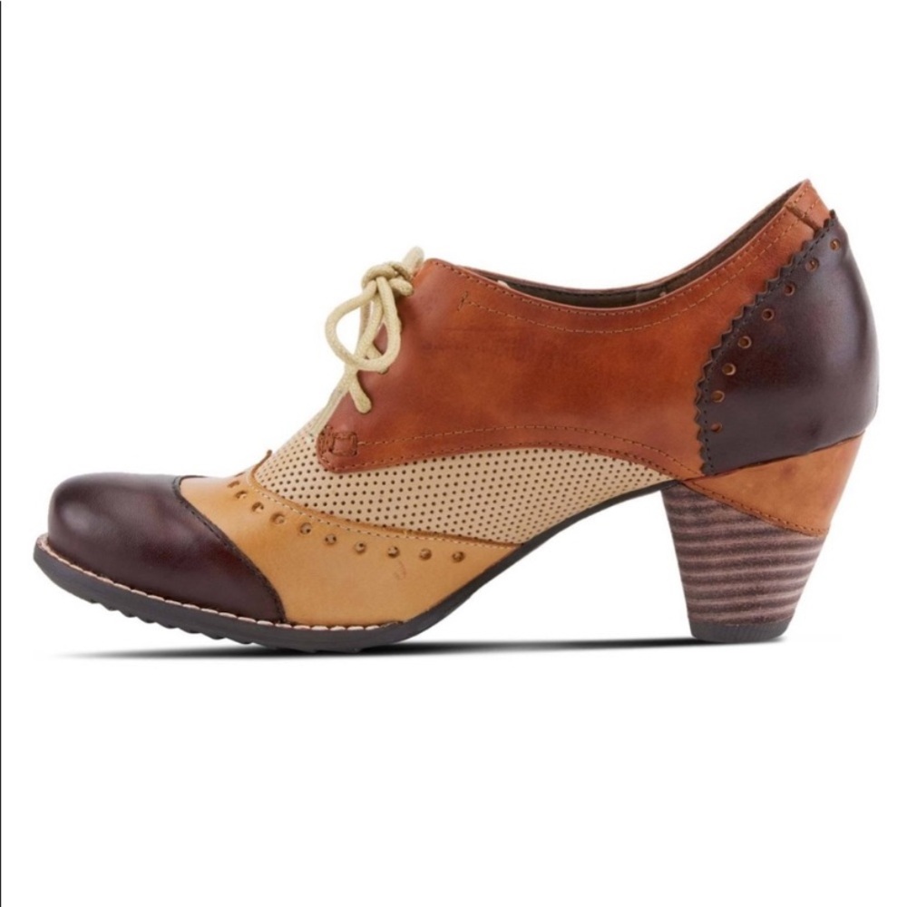 L’artiste bardot  Classic 3-tone leather heels 37 size 7